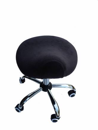 Saddle stool with polar fleece cover